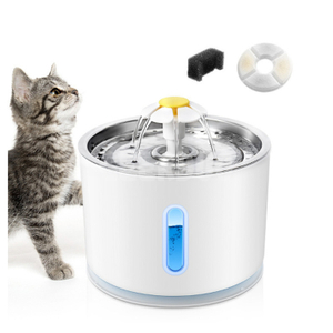Fuente de agua para gatos de acero inoxidable, fuente para mascotas con bomba inteligente GRDWF-3
