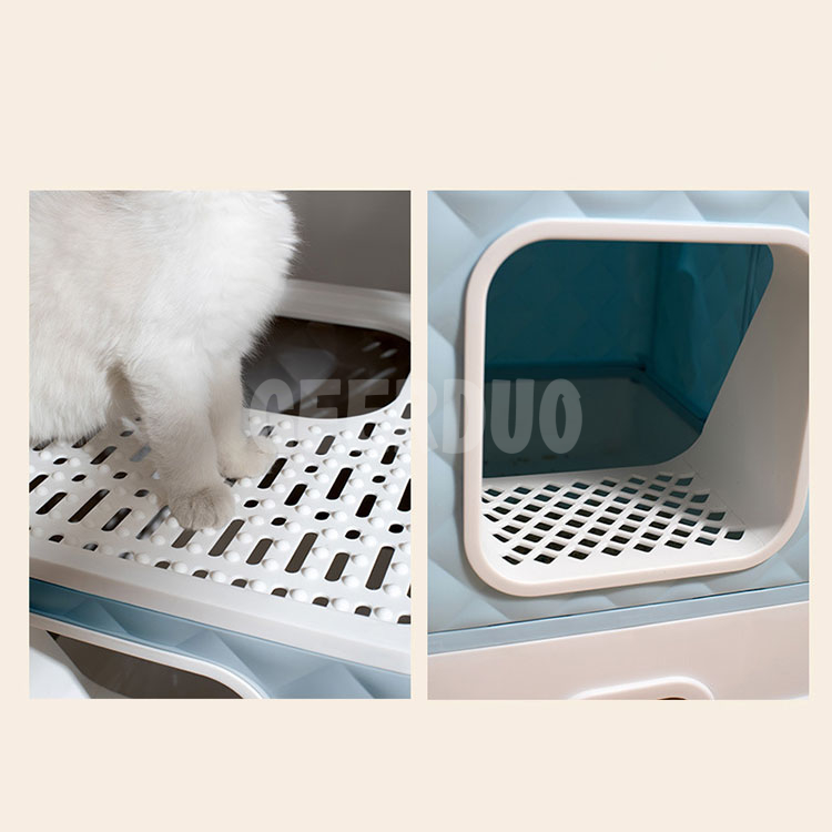 Caja de arena para gatos plegable extraíble portátil con tapa estándar GRDGL-11