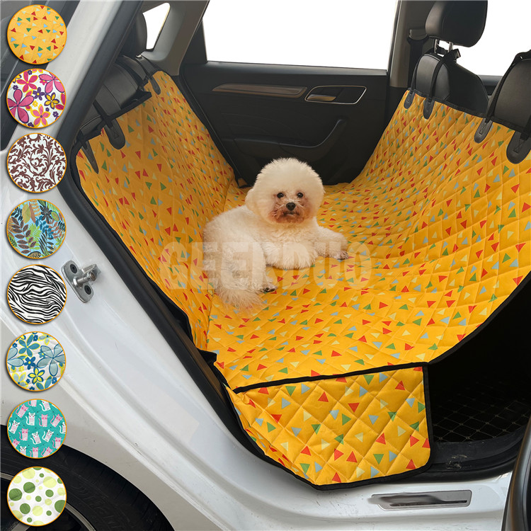 Protector de asiento trasero de coche de perro con patrón de impresión personalizado GRDSB-17