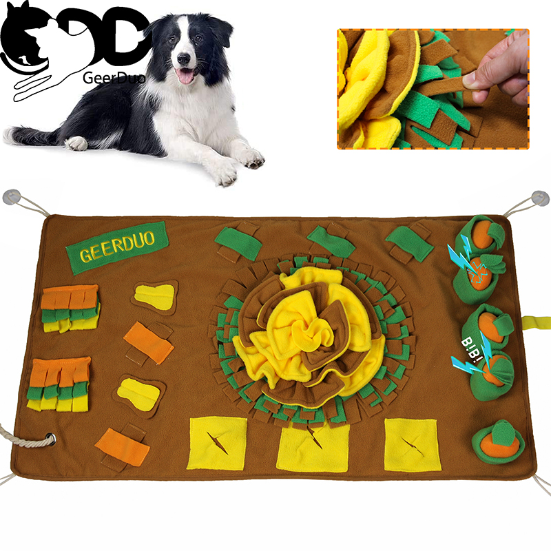 Alfombrillas de alimentación para mascotas interactivas plegables con flores GRDFM-10