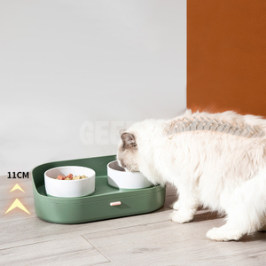 Tazón doble de alimentación para mascotas Morandi Color con almacenamiento de alimentos GRDFB-4