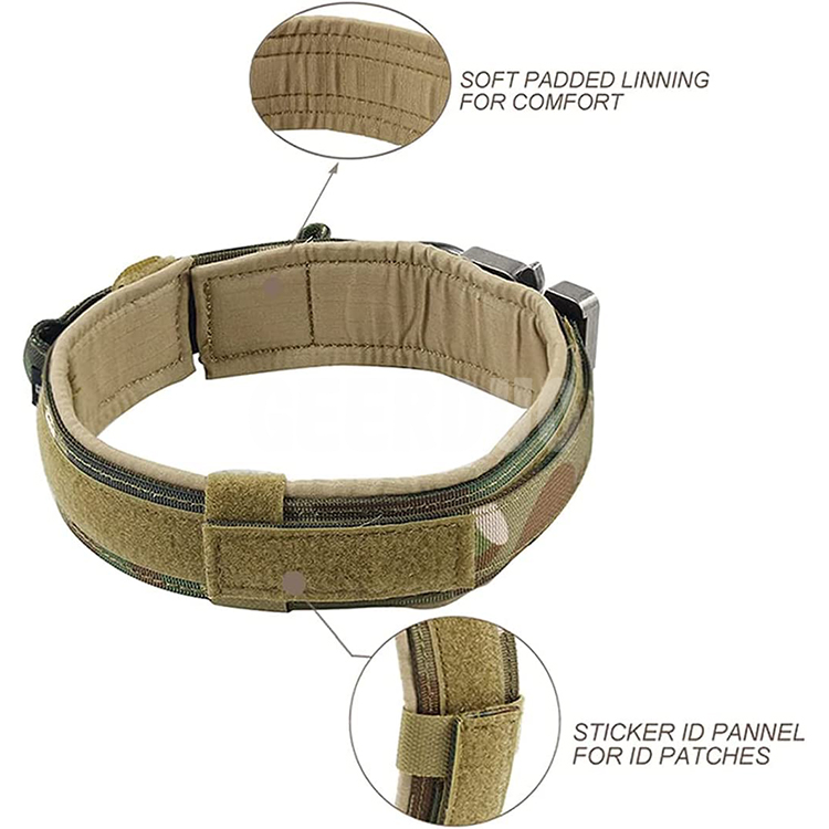 Collar de perro táctico Collares de perro ajustables de nailon premium con asa GRDHC-17