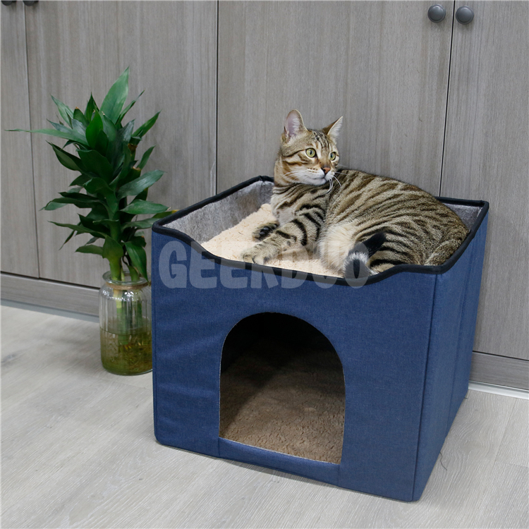 Cama para gatos para gatos de interior Cueva grande para gatos para casa de gatos domésticos GRDDC-6