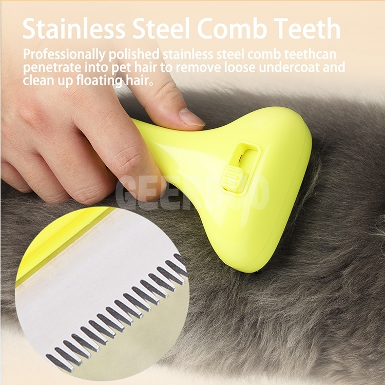 Cepillo de peine para el cuidado de mascotas con diseño de patente de un clic GRDGT-3
