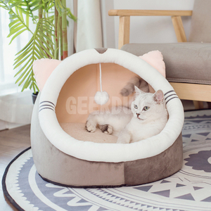 Cueva de cama para gatos con almohada acolchada lavable extraíble GRDDC-10