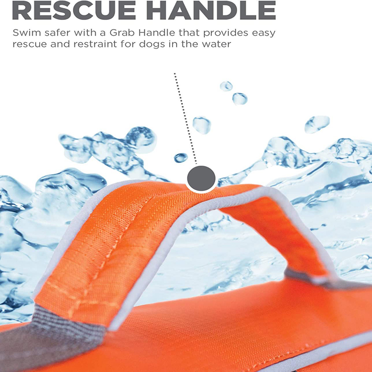 Chaleco salvavidas para perros con asa de rescate para natación y bote GRDAJ-2