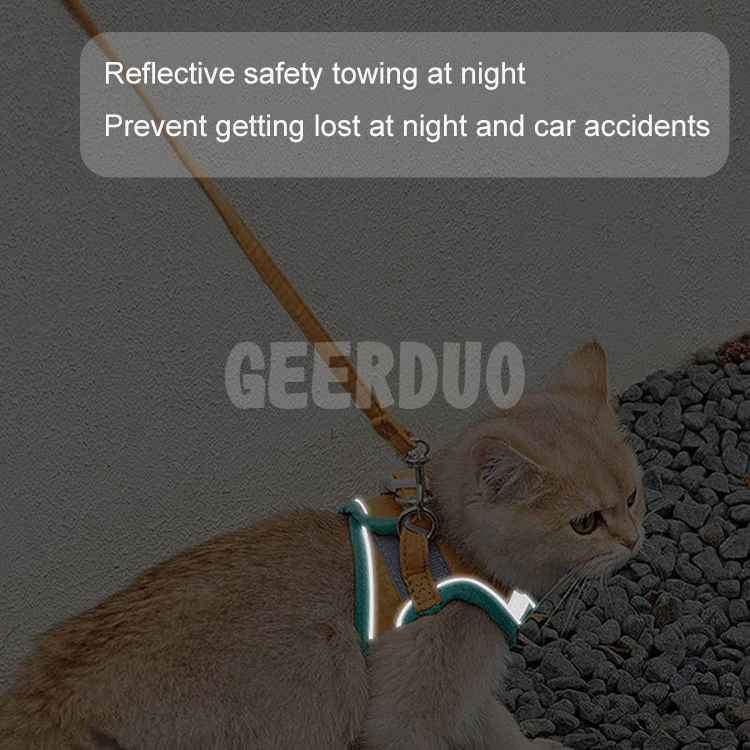 Arnés reflectante para gatos de ante suave GRDHH-5