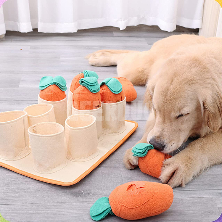 Alfombra de alimentación de juguetes para perros grandes con 8 zanahorias GRDFM-4